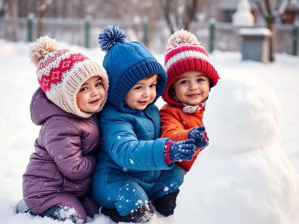 Children playing in the snow