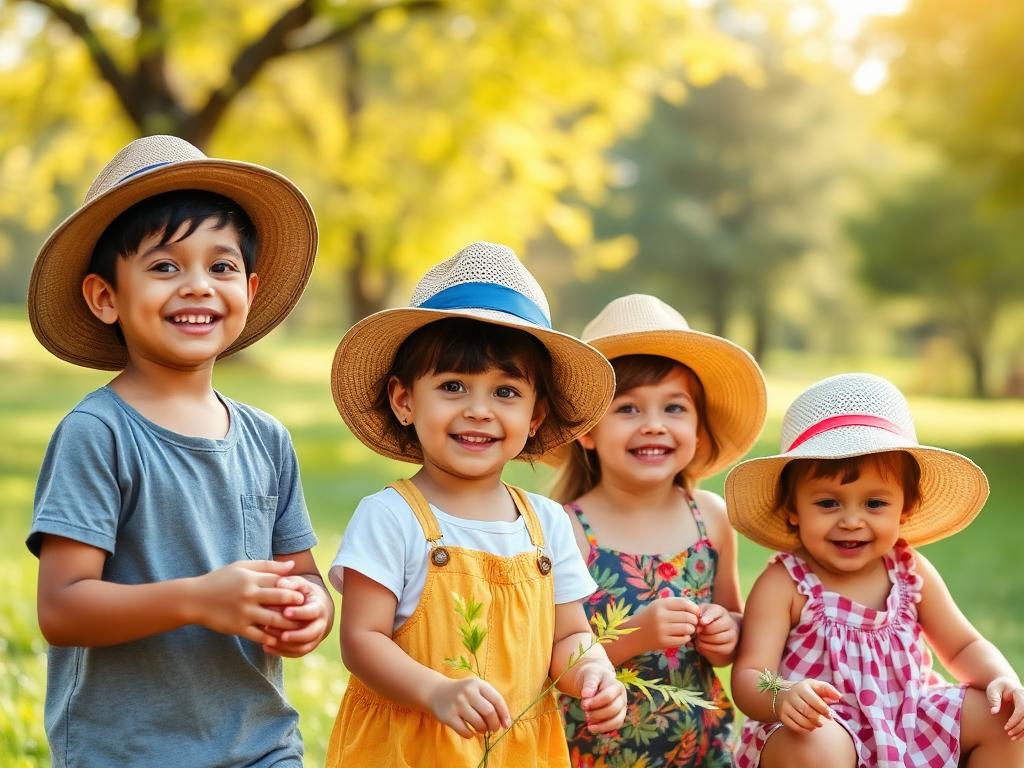 Children playing outdoors on a sunny day